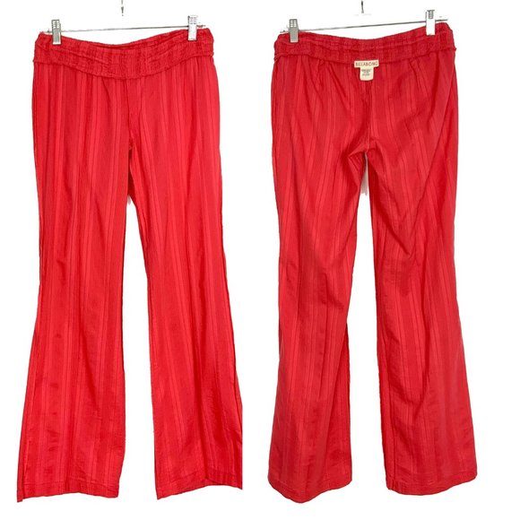 Billabong Coral Red Cotton Elastic Waist Beach Vacation Pants Small - Picture 10 of 16